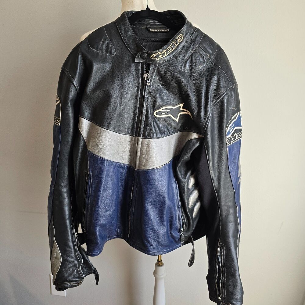 Alpinestars Vintage Leather Motorcycle Jacket Black Men’s size 50 (xl/xxl)